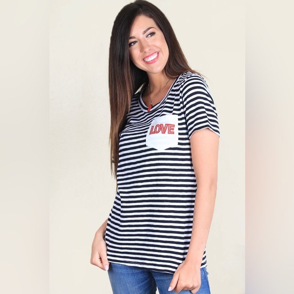 NWT! Wrapped in Love Pocket Tee